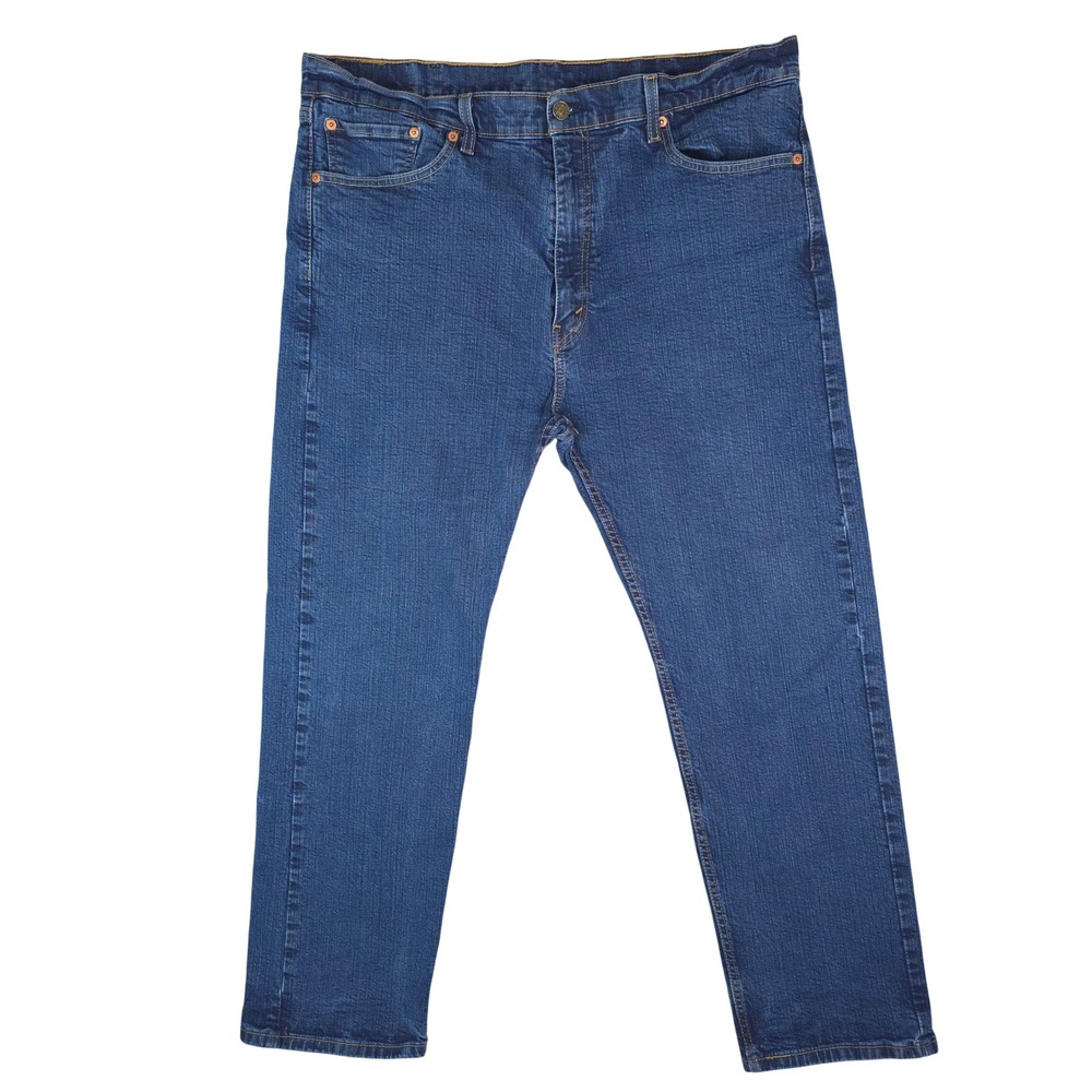 Levis 505 Regular Fit Jeans Mens 40x30 Blue Stretch Denim Distressed Workwear